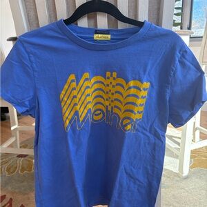 Mother Blue Graphic Tee with Yellow Logo